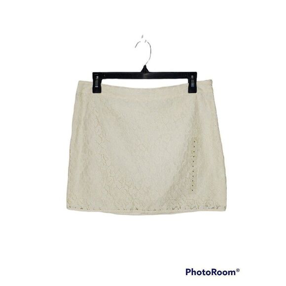 Gap Cream Ecrue All Over Lace Lined Neutral Mini Skirt - Picture 1 of 12